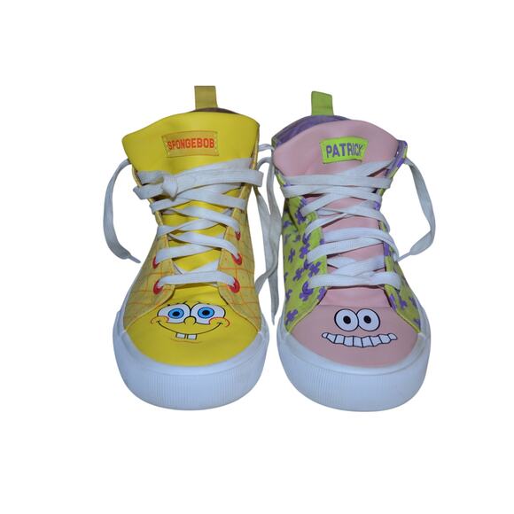 Ground Up Spongebob and Patrick High Top Lace Up's Size 5 - Picture 1 of 10